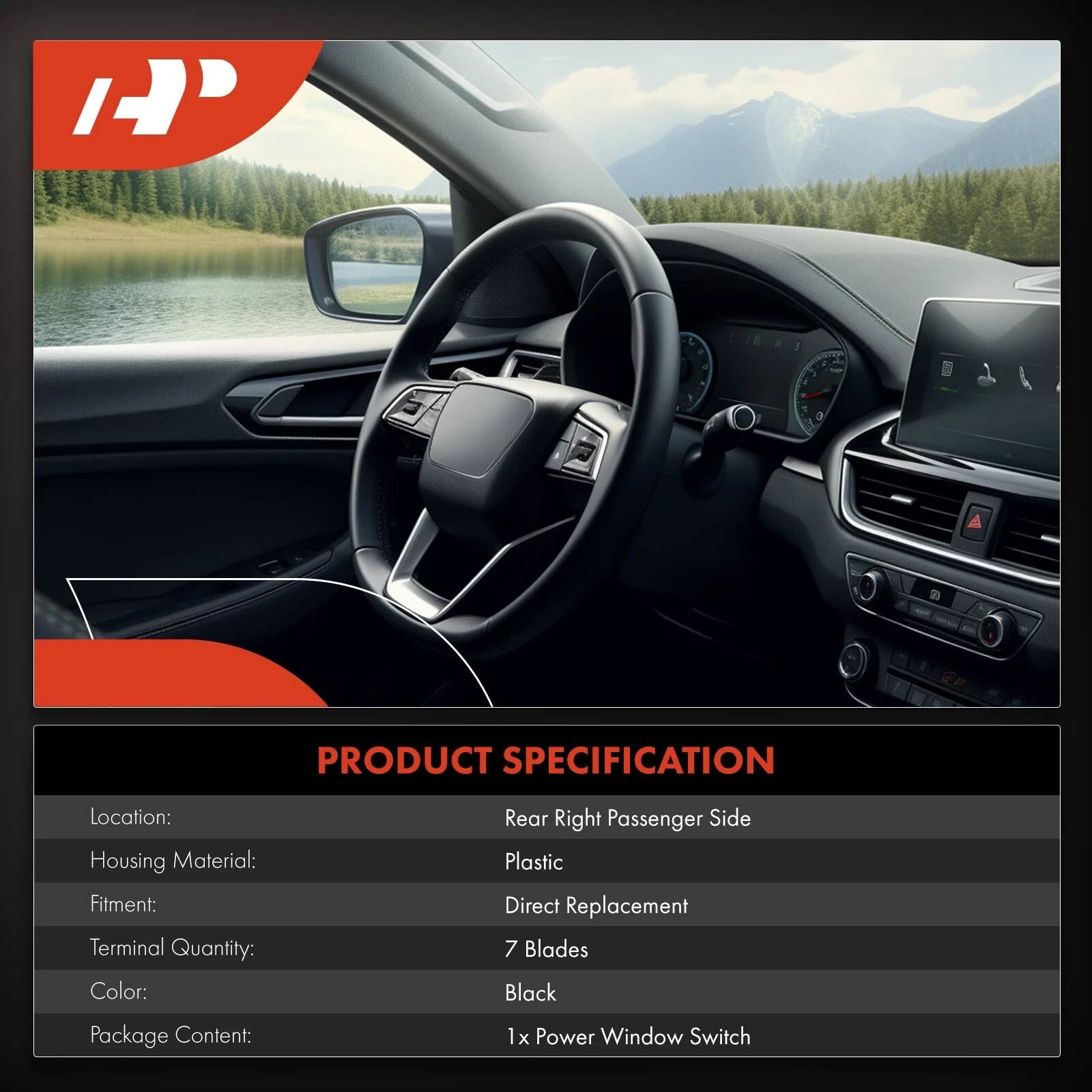 Rear Right Power Window Switch for Kia Sorento (2003-2005)