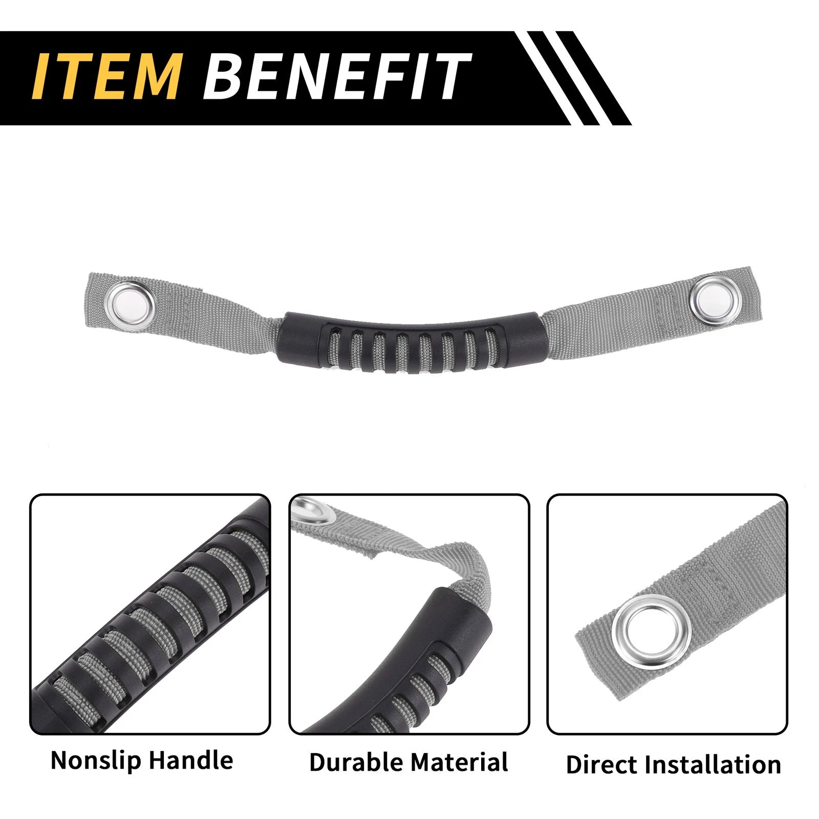 2X Roll Bar Grab Handles for Jeep Wrangler (2007–2018) - Gray