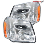 Set of 2 Headlights for Chevy Equinox (2005–2009) Halogen Clear Chrome