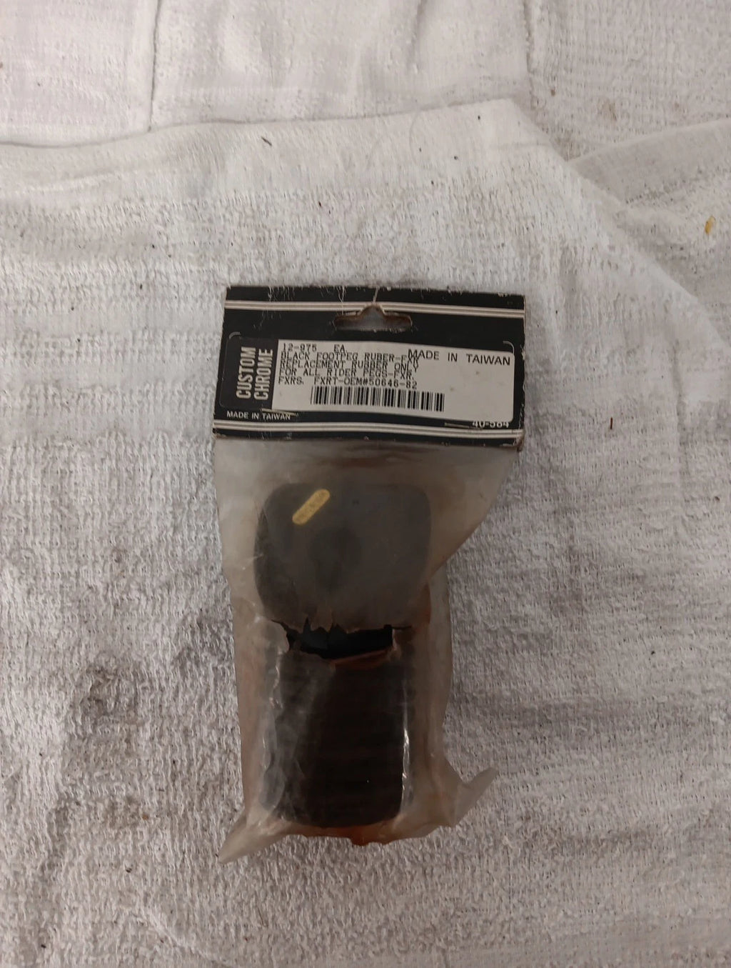 Custom Chrome Black Rubber Foot Peg for FXR