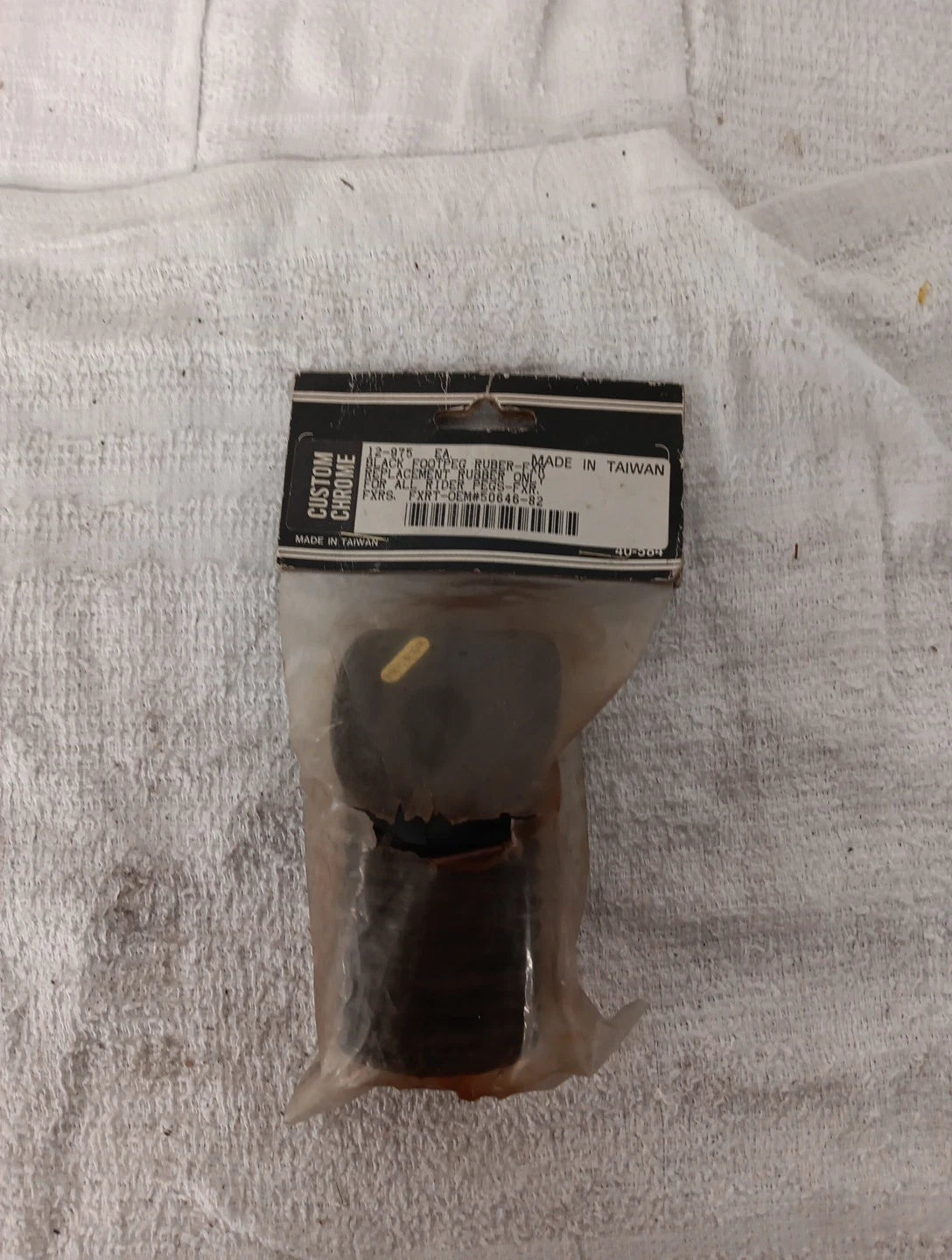 Custom Chrome Black Rubber Foot Peg for FXR
