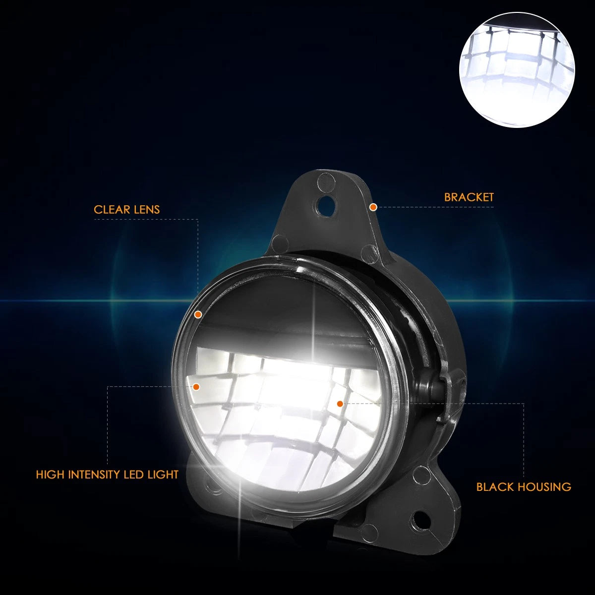 LED Black Housing Fog Lights for Volvo VNR 300 400 640 (2018–2020)