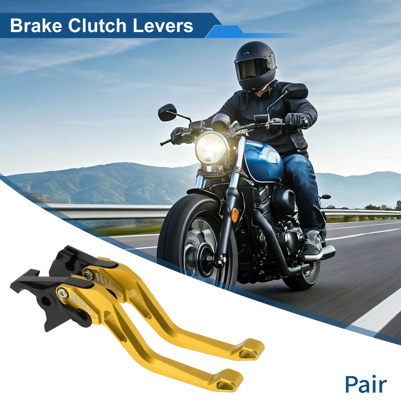 Short Brake Clutch Levers for Suzuki GSX-8S (2023–2025) Solid Gold Tone 1 Pair