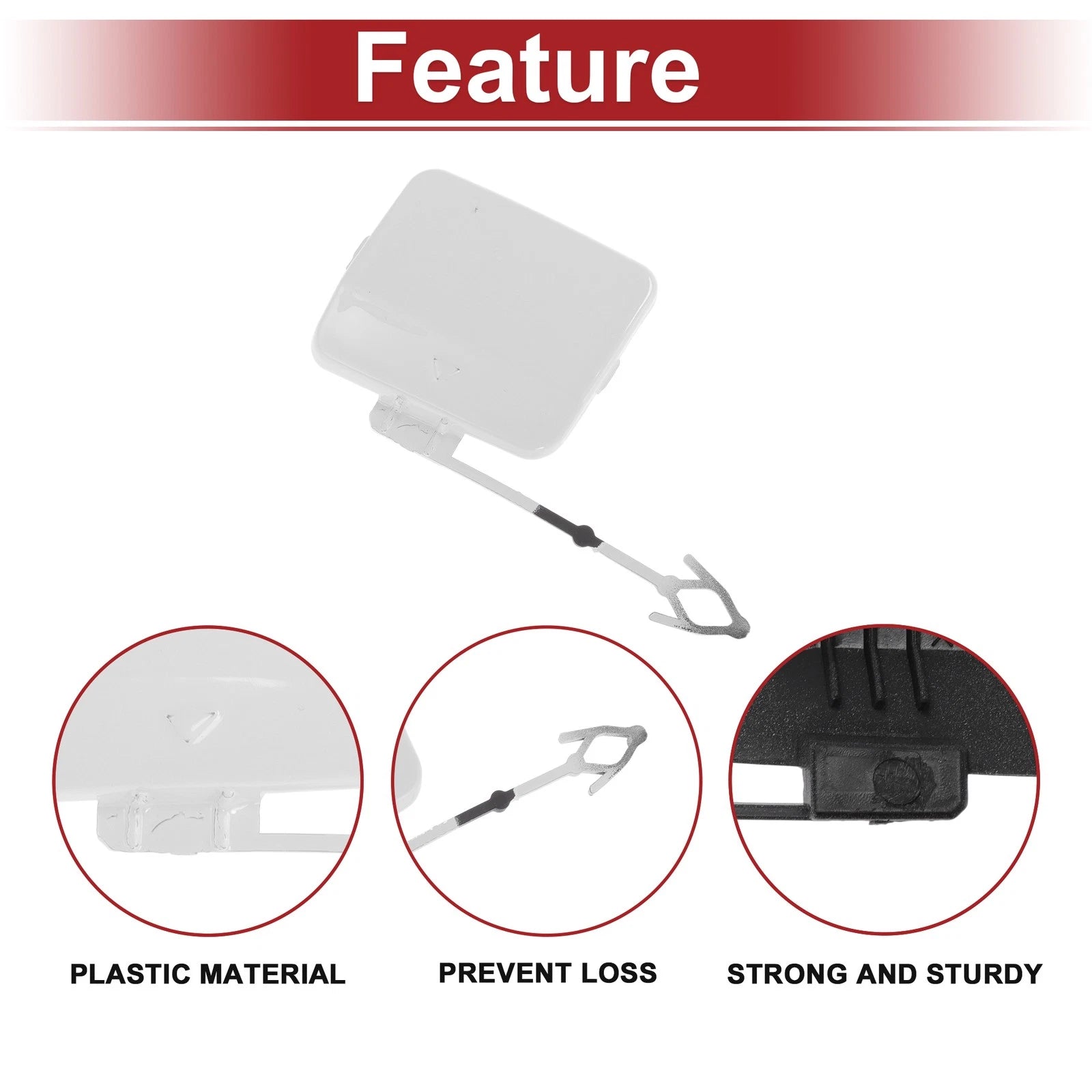 Tow Hook Cover Cap for BMW X5 E70 (2011–2013) No. 51127271815 White