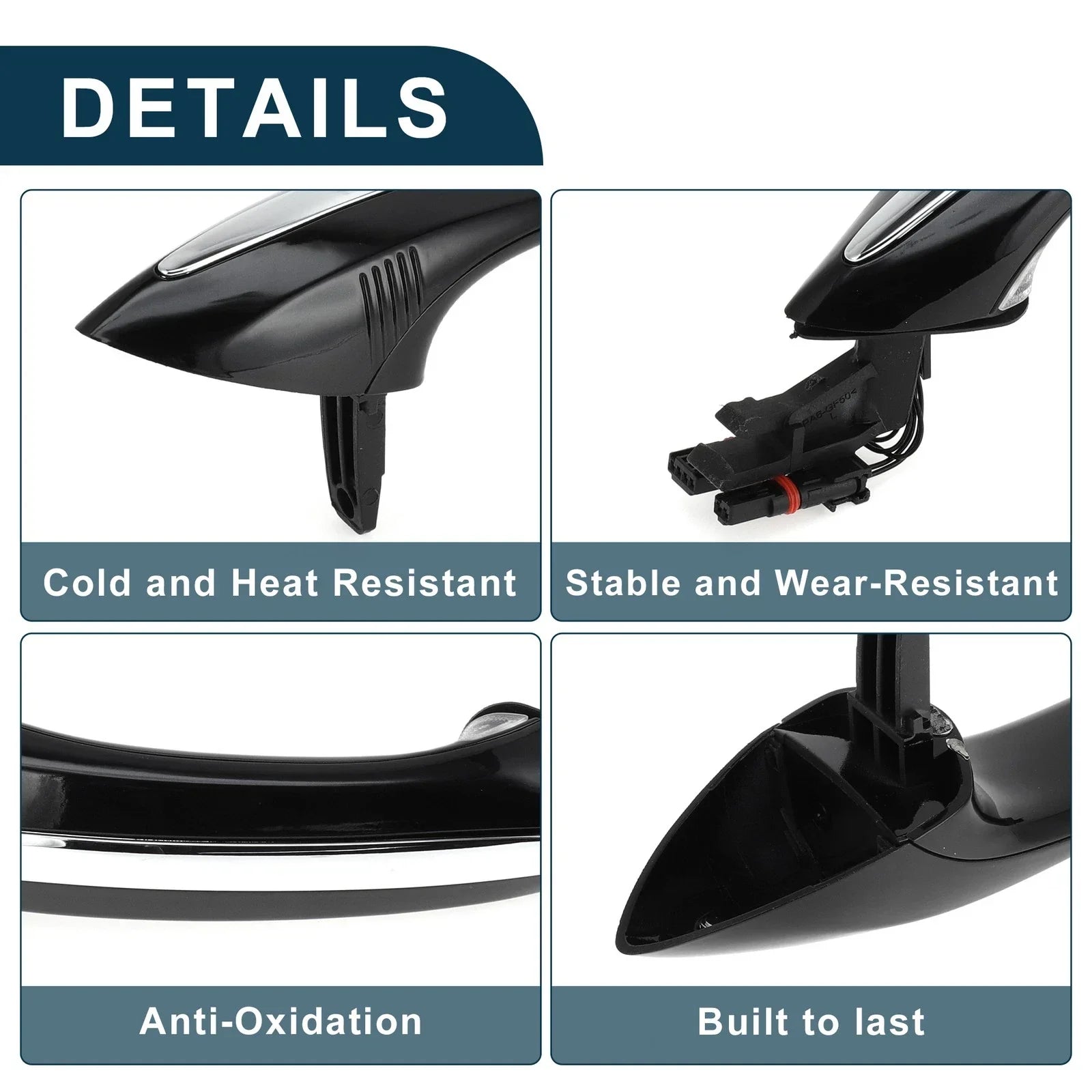 Rear Left Exterior Door Handle BMW F07 F10 Black Silver Tone