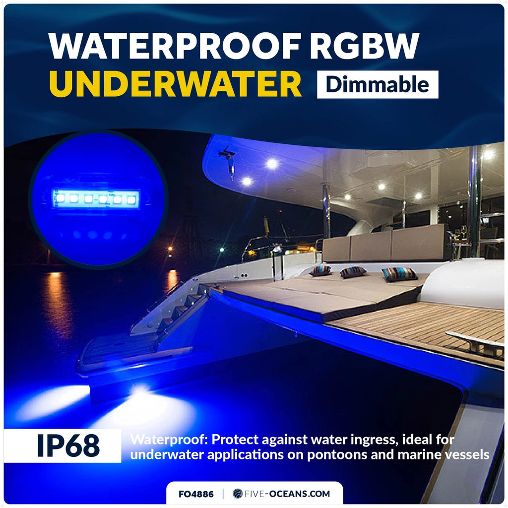 2-Pack RGBW Underwater Boat Lights for FO4886 (IP68 Waterproof, Dimmable)