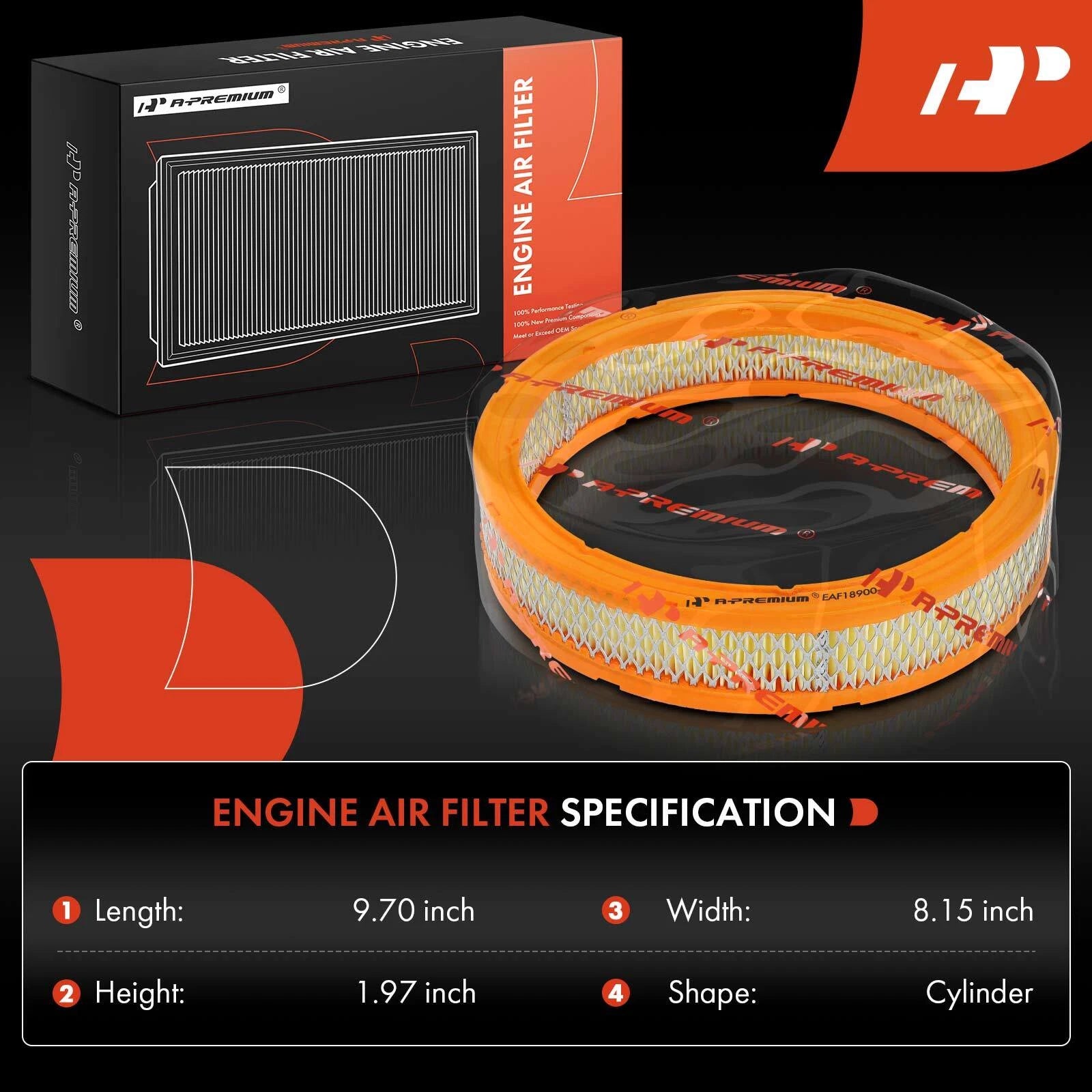 2x Engine Air Filter for Buick Regal 1975-1976 & Jeep Gladiator 1966-1967