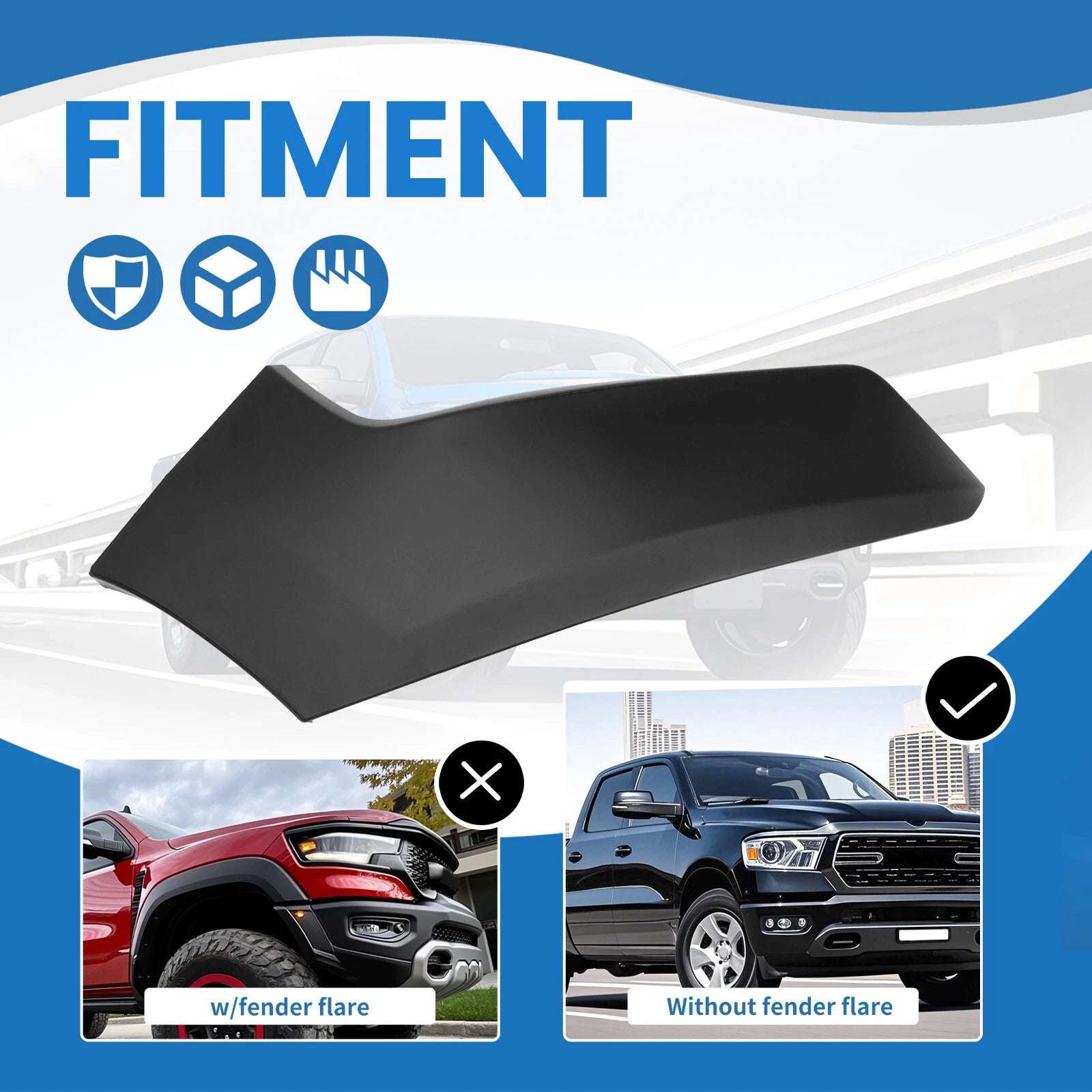 Front Bumper Filler Panel for Dodge Ram 1500 (2019–2024)