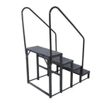 Set of 2 RV Steps with Handrails and Step Mat (660 lbs Load Capacity)
