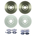 Bosch Front Rear Rotor Hella Low-Met Brake Pad Kit for Audi A3 Quattro (2006–2013)