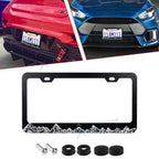 Outdoor Geometric Mountain Range Landscape Design License Plate Frame for Tag Holder (—–—)