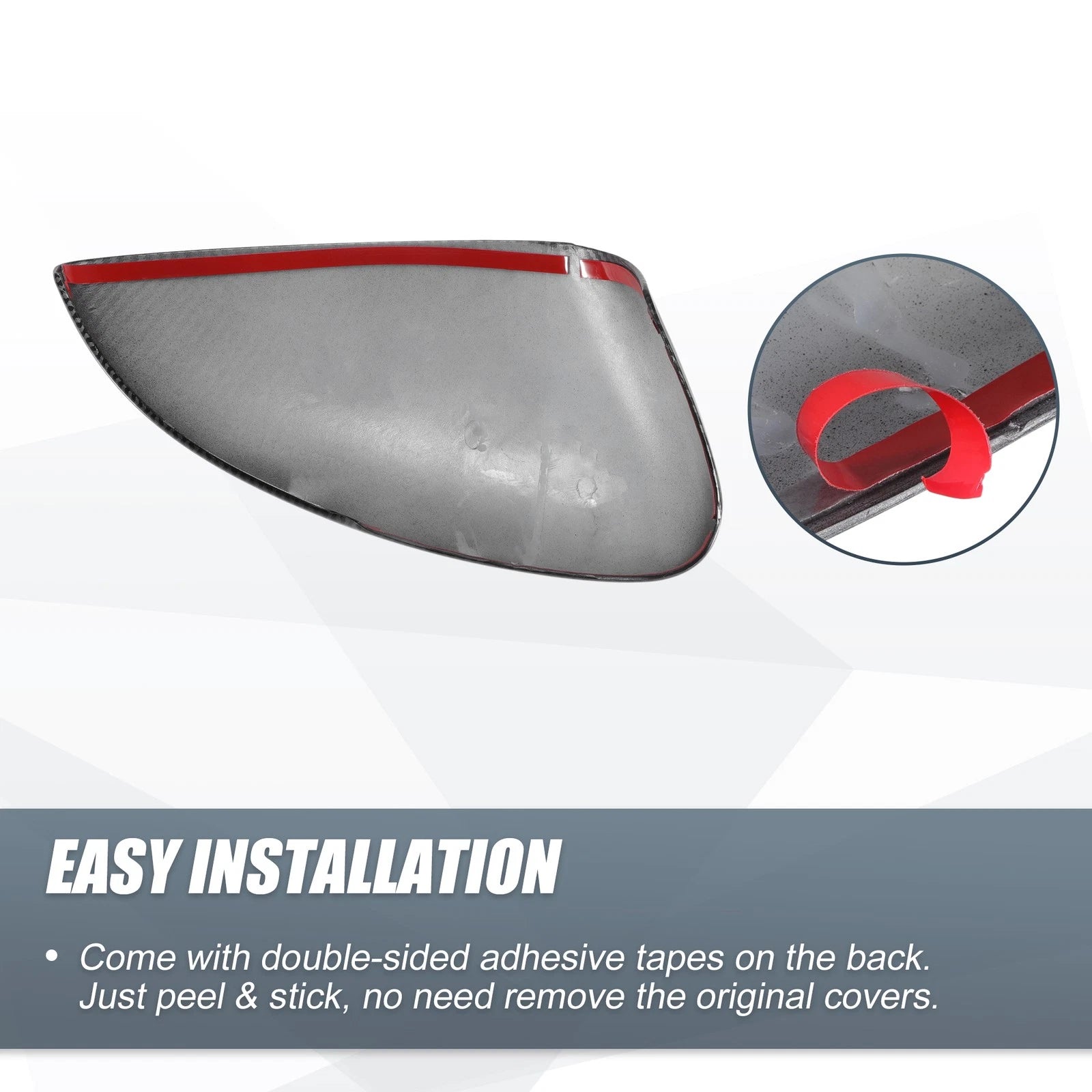 Pair Rearview Mirror Cover Overlay for Honda Accord (2018–2023) Carbon Fiber