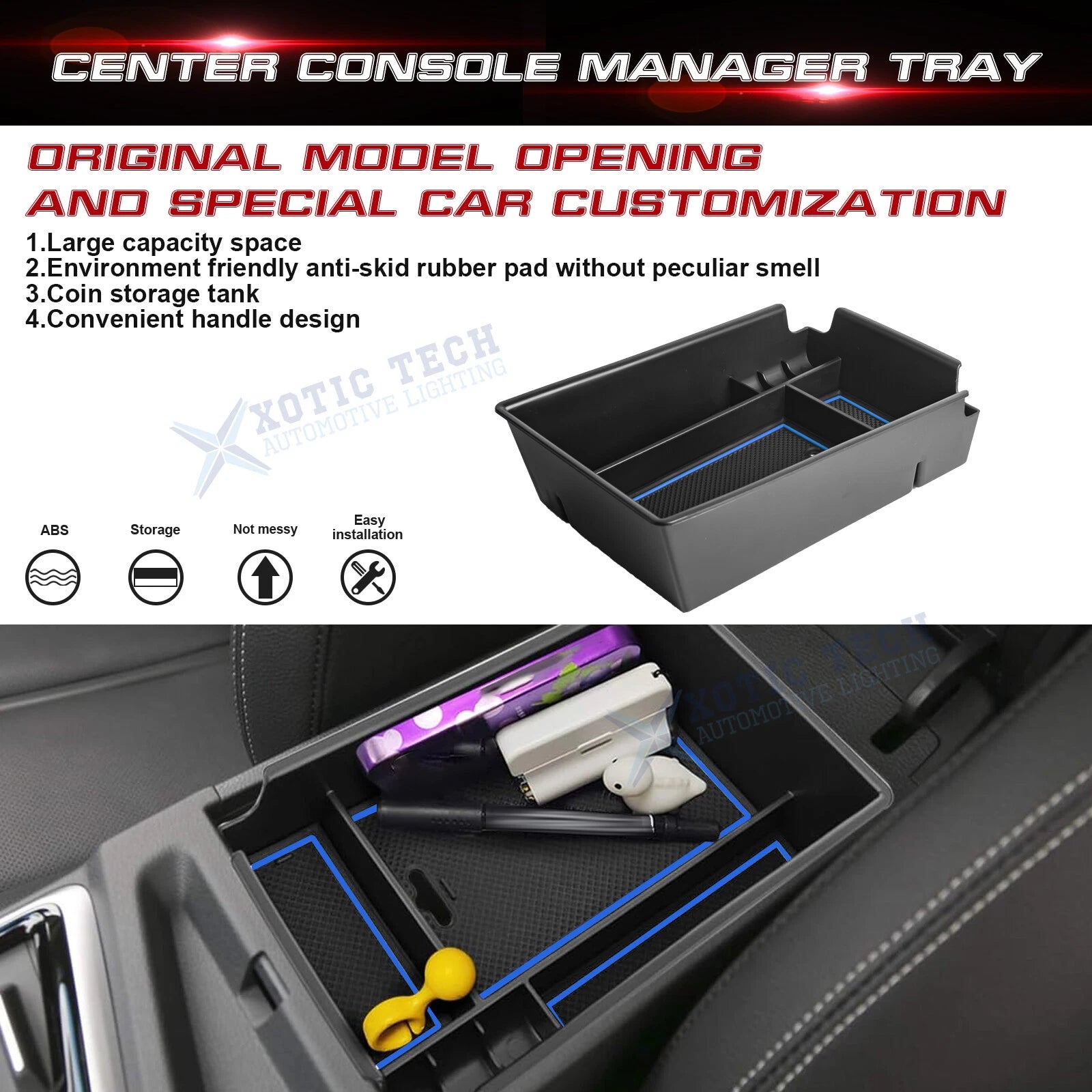 Armrest Box Insert Storage Organizer for Hyundai Sonata N-Line/Limited (2020-2023)