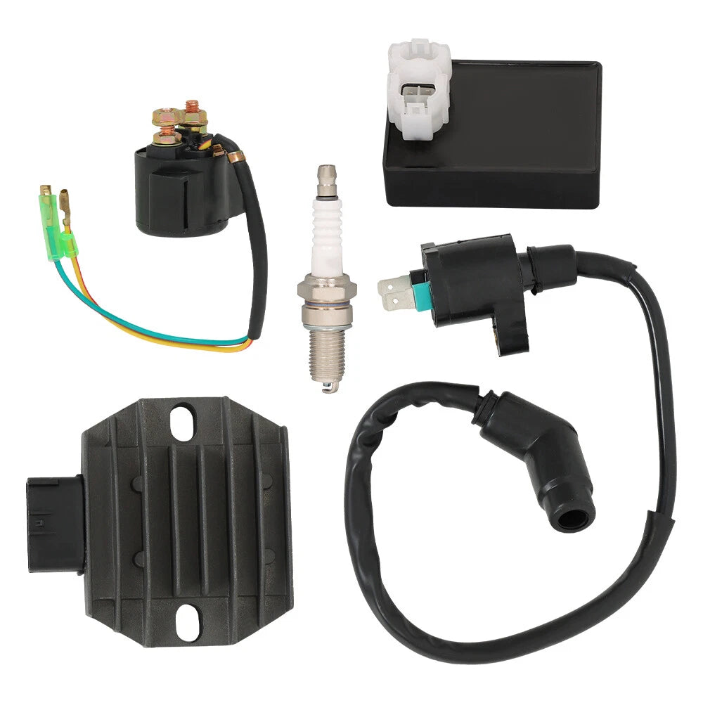 CDI Box Ignition Coil Voltage Regulator Relay Kit for Honda Recon 250 (2002-2023)
