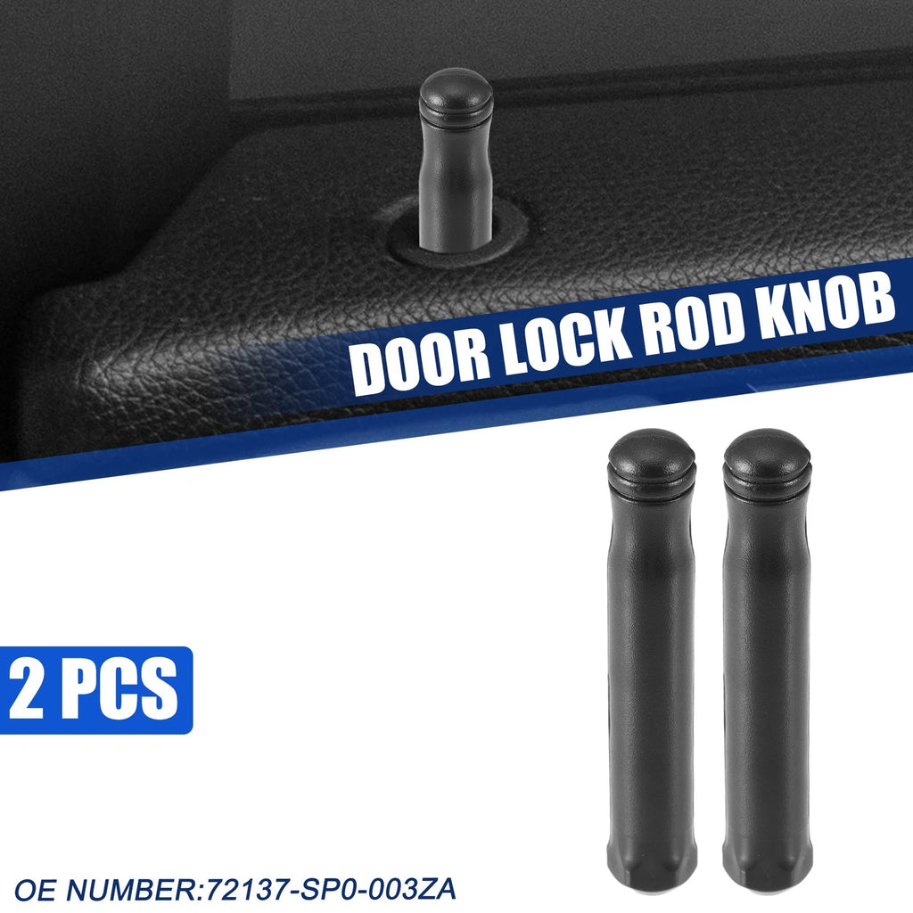 2X Door Lock Rod Knob Black No.72137-SP0-003ZA for Honda Civic Si (2002–2005)