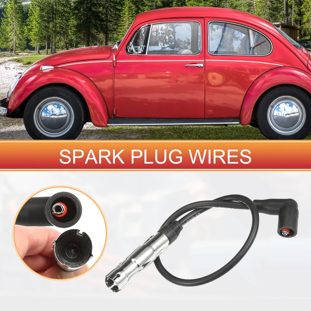 Set of 4 Spark Plug Wire Ignition Coil Cables No. 06A905430H for VW Beetle Golf 