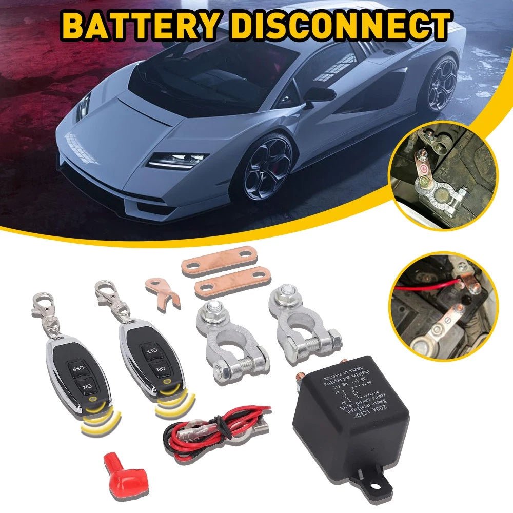 Side Post Remote Battery Disconnect Switch 12V 200A for