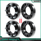 Set of 4 Wheel Spacers 2" for Bobcat Case CAT 8 Lug (8x8") 9/16x18 Black