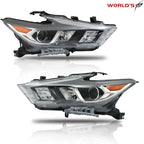 Full LED Headlights for Nissan Maxima (2016–2018) Chrome Housing