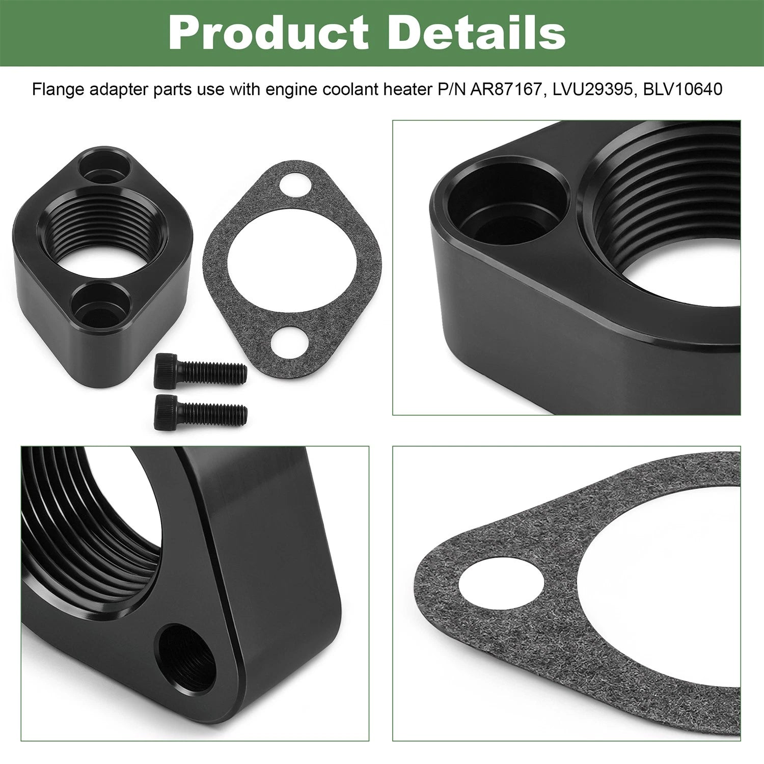 Block Heater Adapter Kit AM134805 for John Deere 1025R 2025R 2032R 2038R (2015–2023)