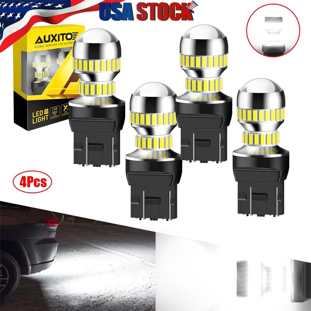 Set of 4 AUXITO LED White Backup Light 7443 7440 7444 W21W 6000K