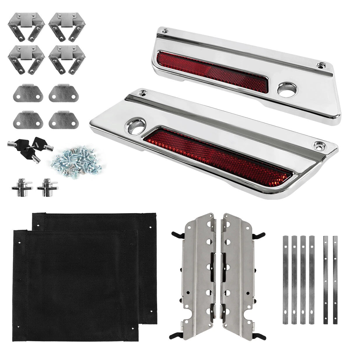 Saddle Bag Latch Lids Hardware Hinge Lock Kit for Harley Touring (1994–2013)
