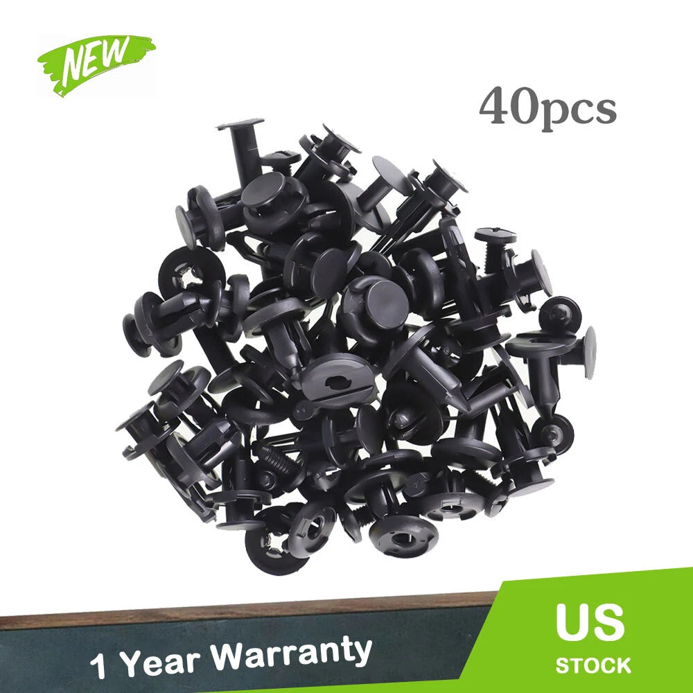 Set of 40 Car Body Plastic Push Pin Rivet Fasteners Clips for Trim Moulding