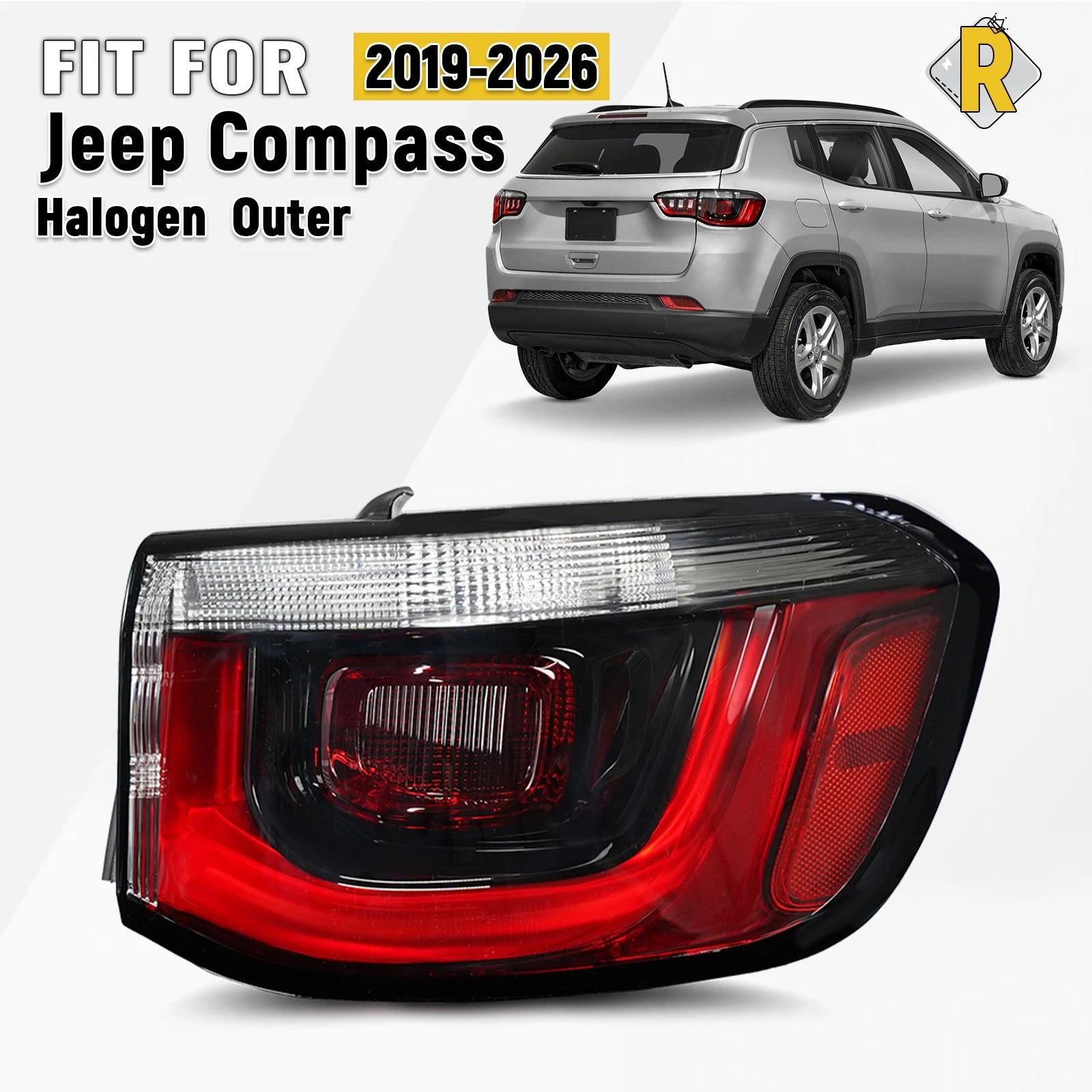 Halogen Tail Light Outer Passenger Side RH for Jeep Compass (2019–2026) 68417080AD