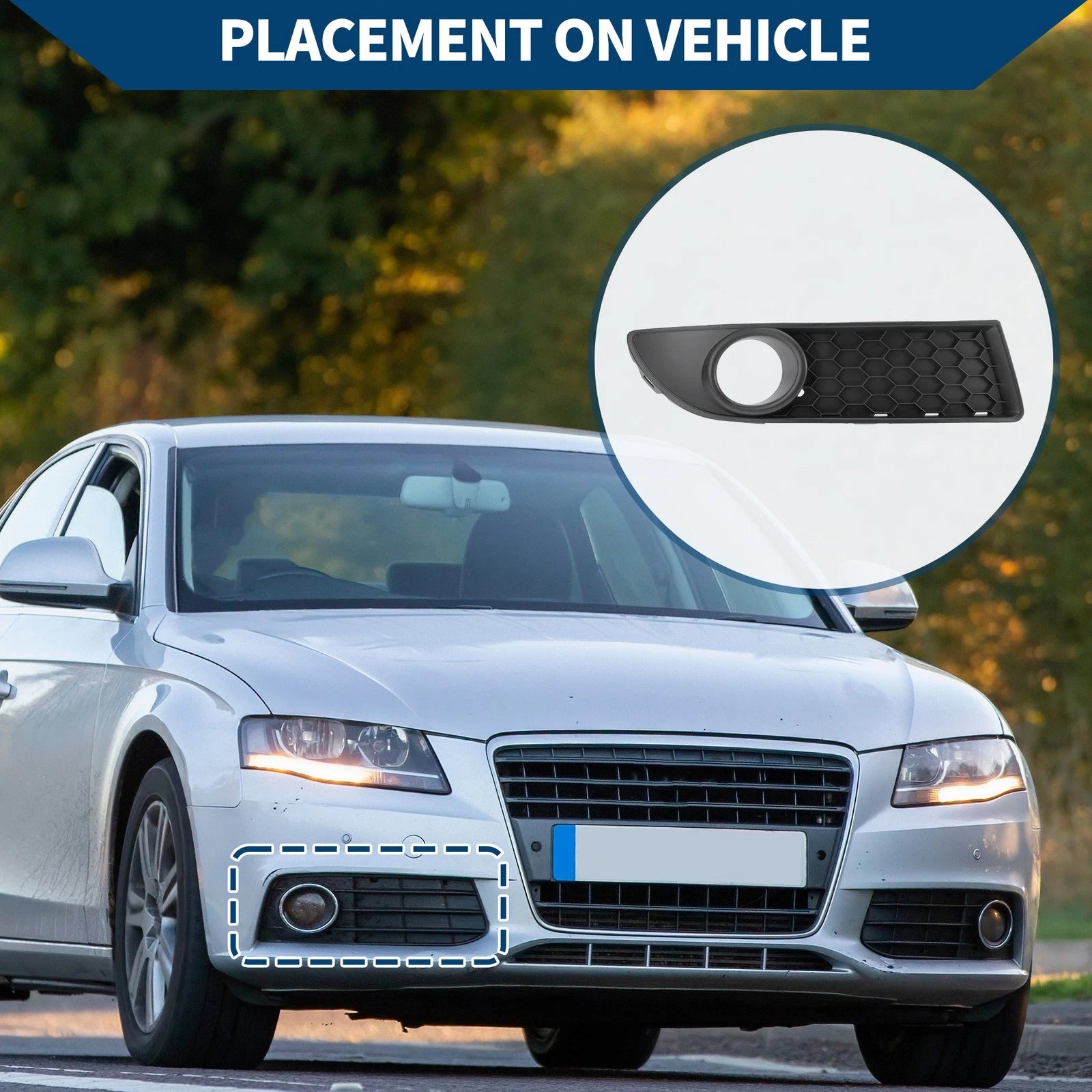 1pc Fog Light Grill for Volkswagen Polo GTI (2006–2009) No. 6Q0853666G