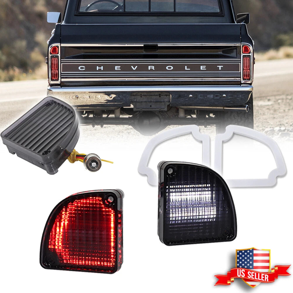 2X Smoke LED Tail Backup Lights for Chevrolet GMC Fleetside Pickup (1967–1972)