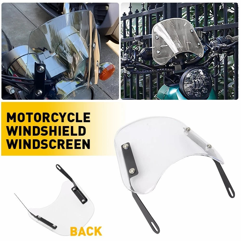 Universal Motorcycle Headlight Windscreen for 5"-7" Clear Headlight