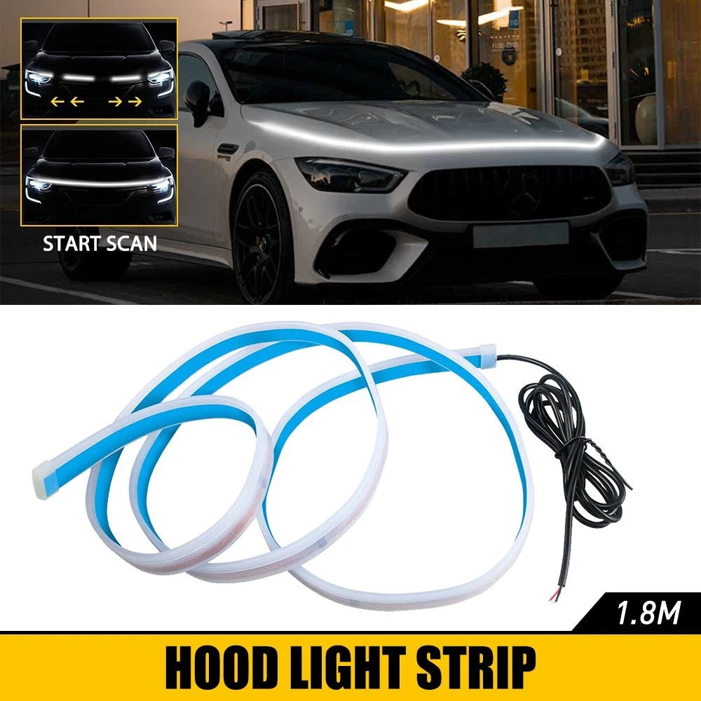 70" Dynamic LED DRL Hood Light Strip for Universal Vehicles (12V)