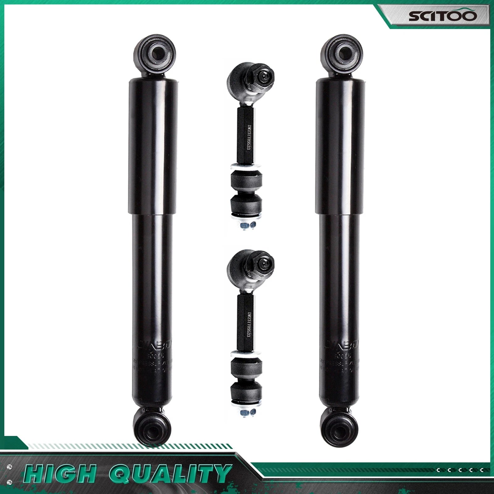 Set of 2 Rear Shock Absorbers + Sway Bar End Links for Toyota Rav4 (2006–2018)
