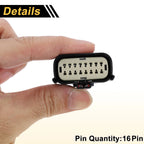 1Pc 16 Pins Headlight Connector Plug for Ford (No. 33482-8601)