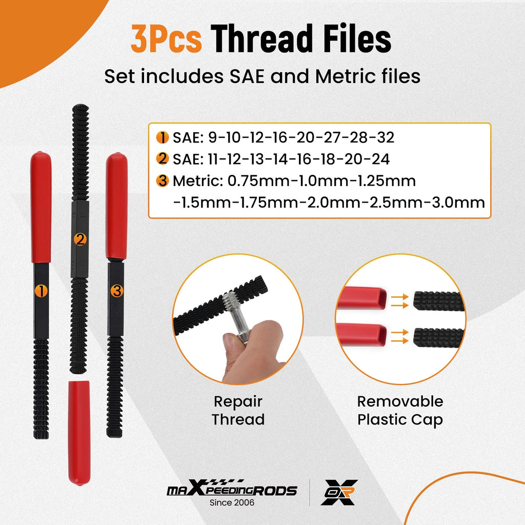 56Pcs Thread Restorer Kit for Automotive Repair (Unc, Unf & Metric)