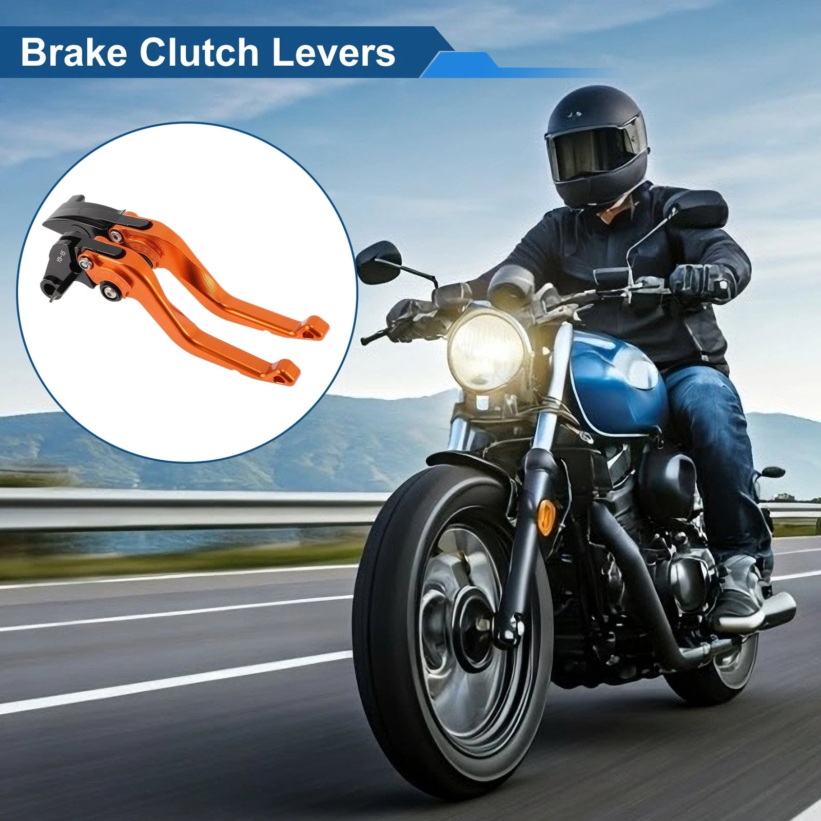 Adjustable Short Brake Clutch Levers for Honda CBR600RR (2003–2006) - Orange