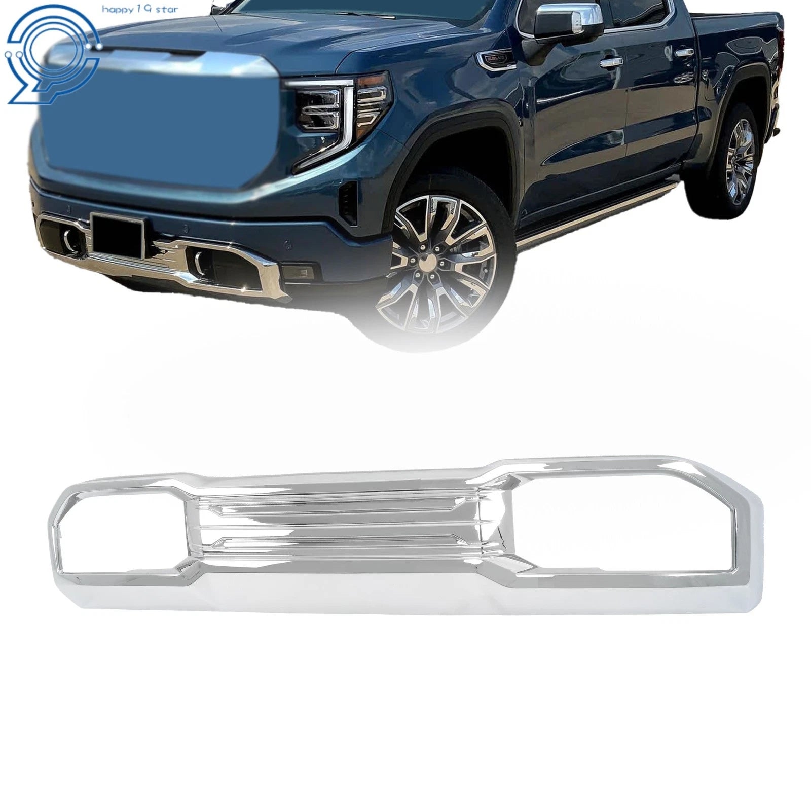 Front Bumper Lower Skid Plate Valance Chrome for GMC Sierra 1500 (2022–2024)