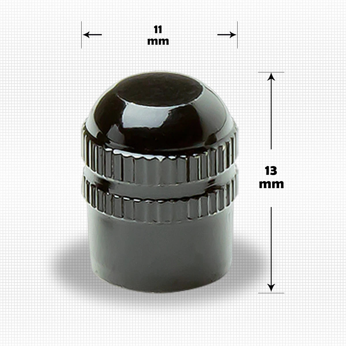 Set of 4 Black Aluminum Tire Stem Caps for Universal Vehicles