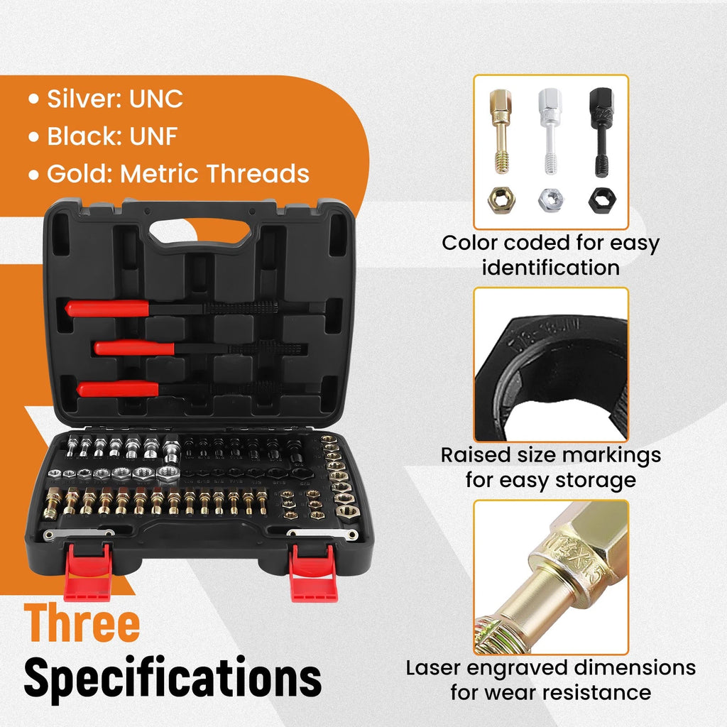 61pc Universal Thread Chaser Set for Automotive/Machinery
