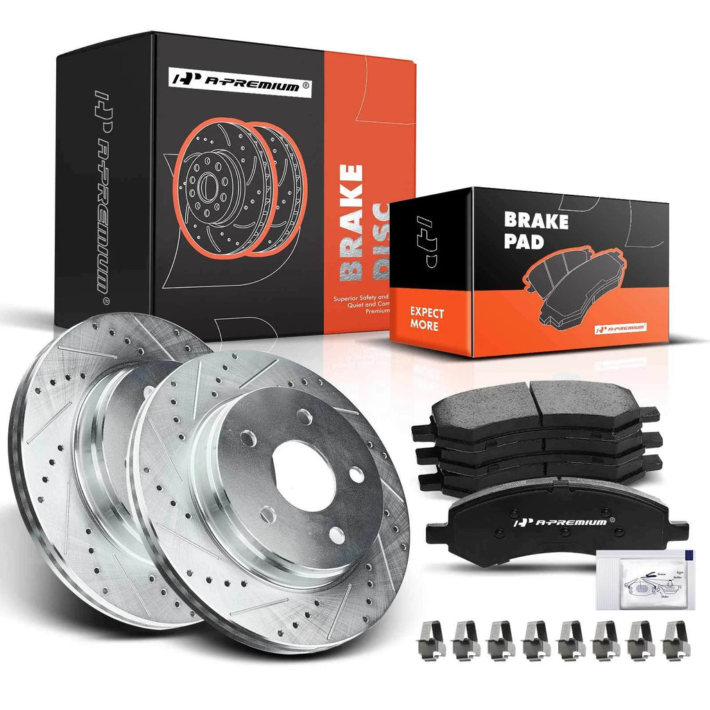 Front Drilled Brake Rotors & Ceramic Pads for Ram 1500 (2006–2010)