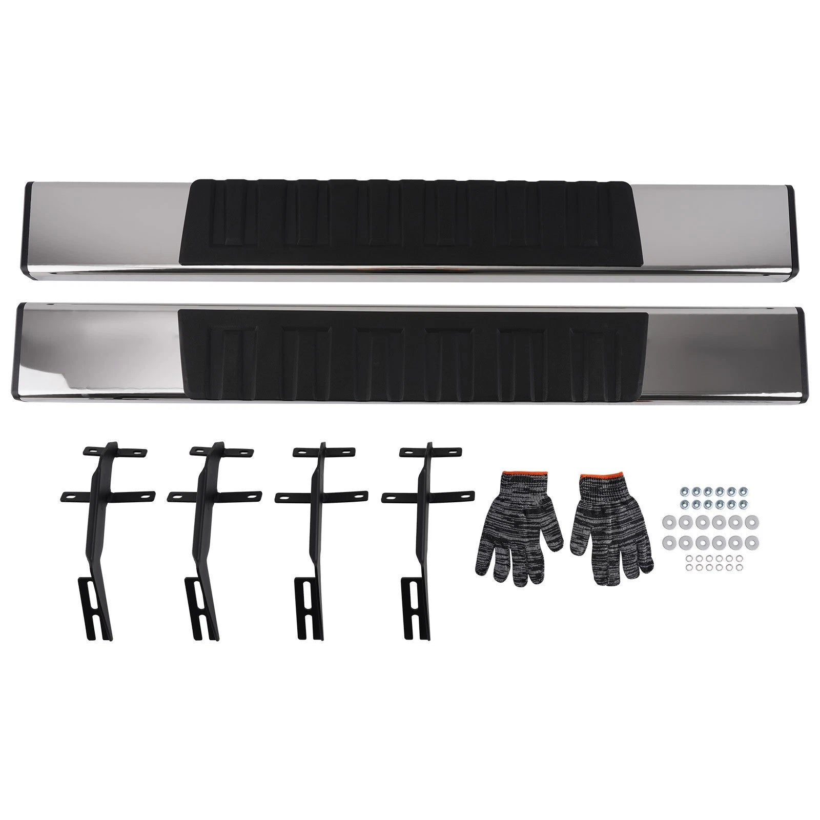 Set of 2 Running Board Steps for Ford F150 (2015–2026) H Style Black