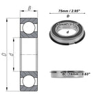 Deep Groove Ball Bearing 6009NR2RS for Scooter Skateboard (45x75x16mm)