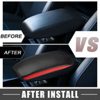 Center Console Cover Pad for Mitsubishi Outlander (2014–2023) Faux Leather Black Red