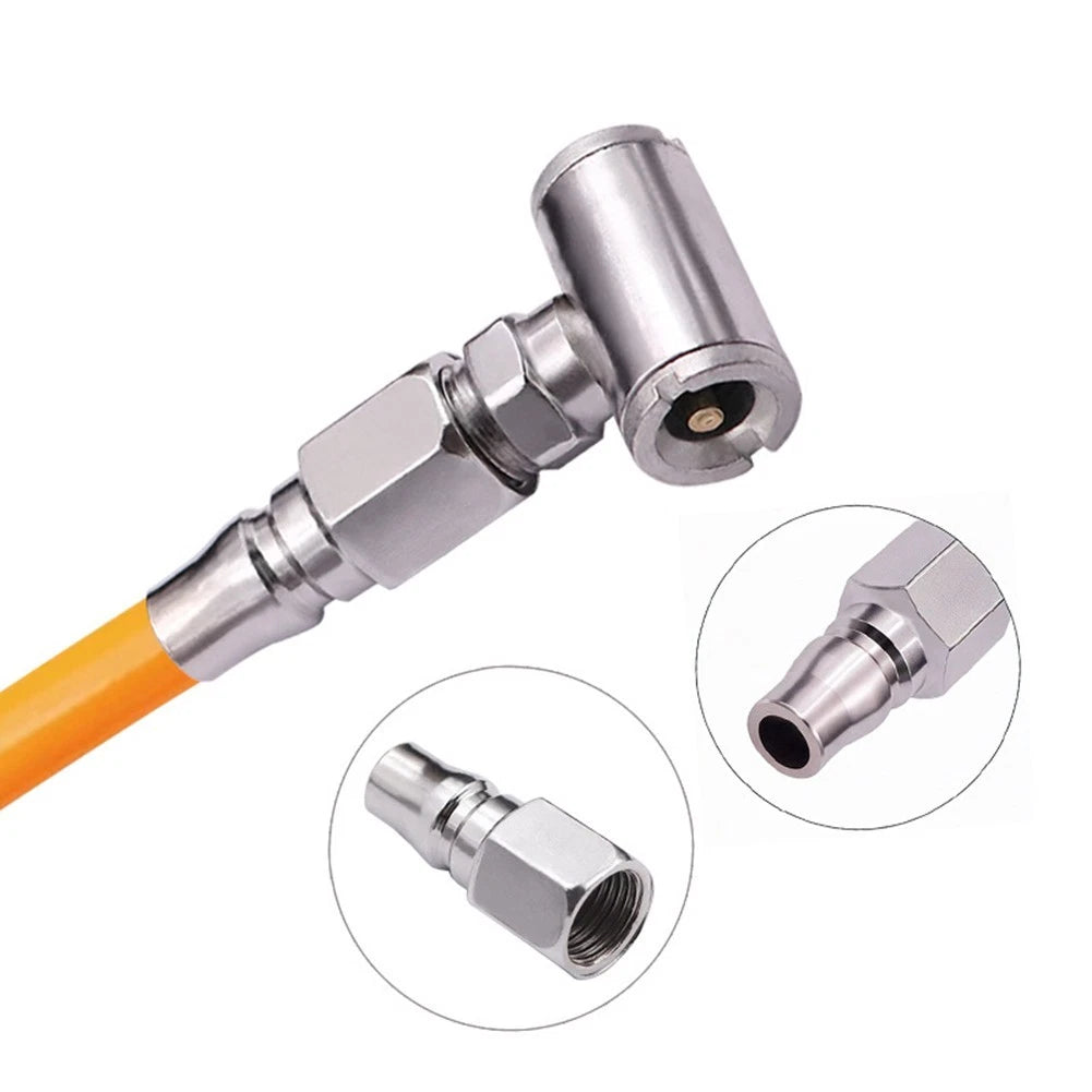 Tire Inflator Nozzle for Car and Motorcycle (Double Head Metal Tool)