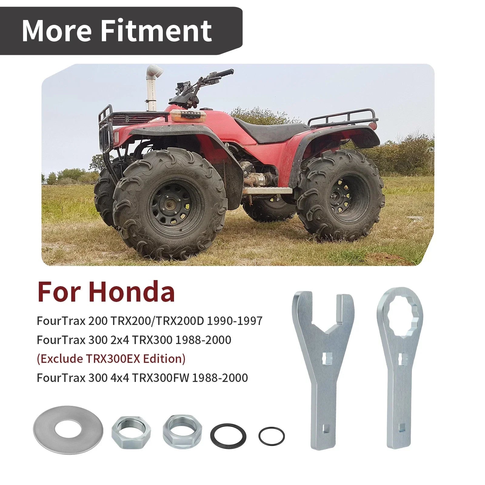 41mm Rear Axle Nut Wrench & Washer Seal for Honda FourTrax (1985–2004)