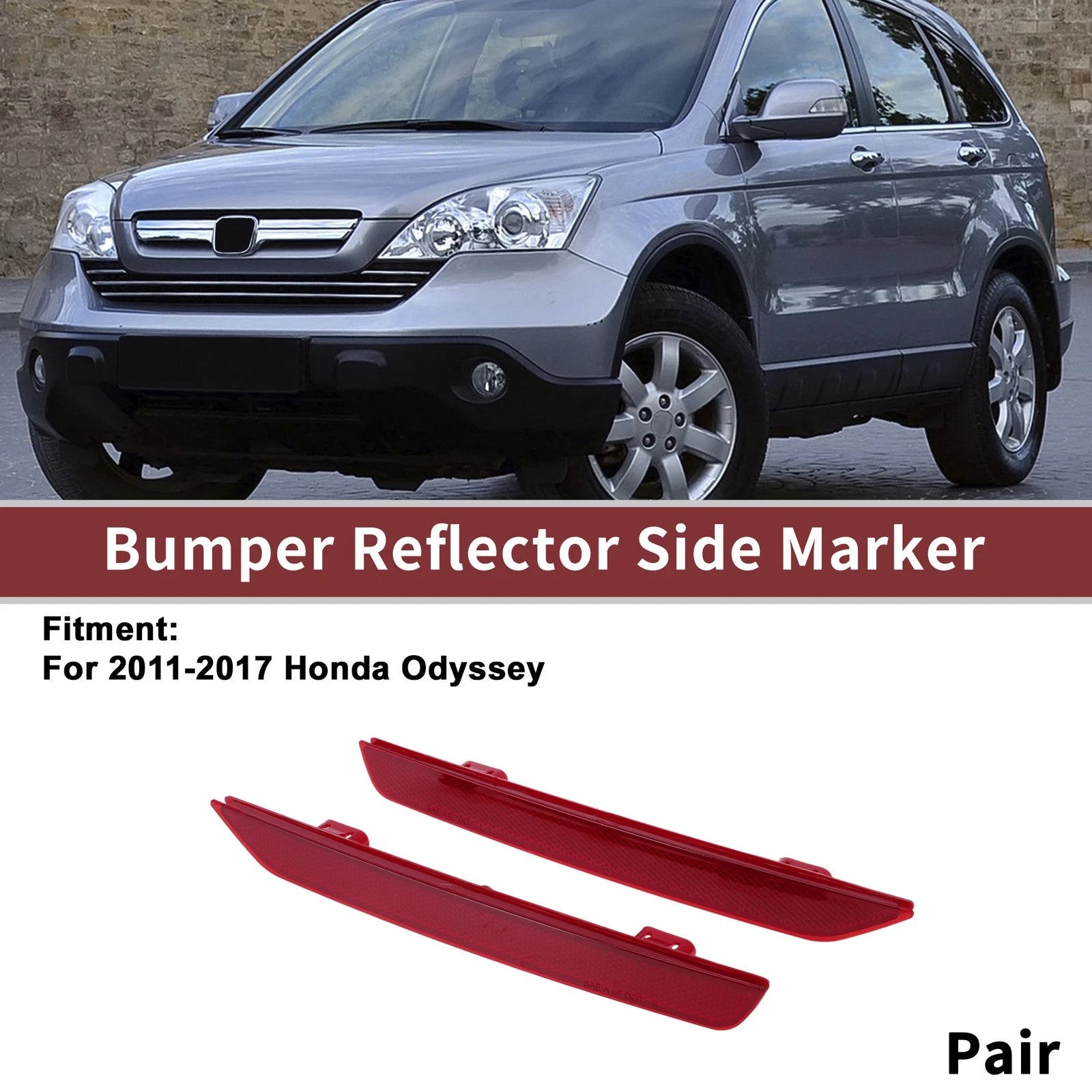 1 Pair Rear Bumper Reflectors for Honda Odyssey (No. 33505TK8A01)