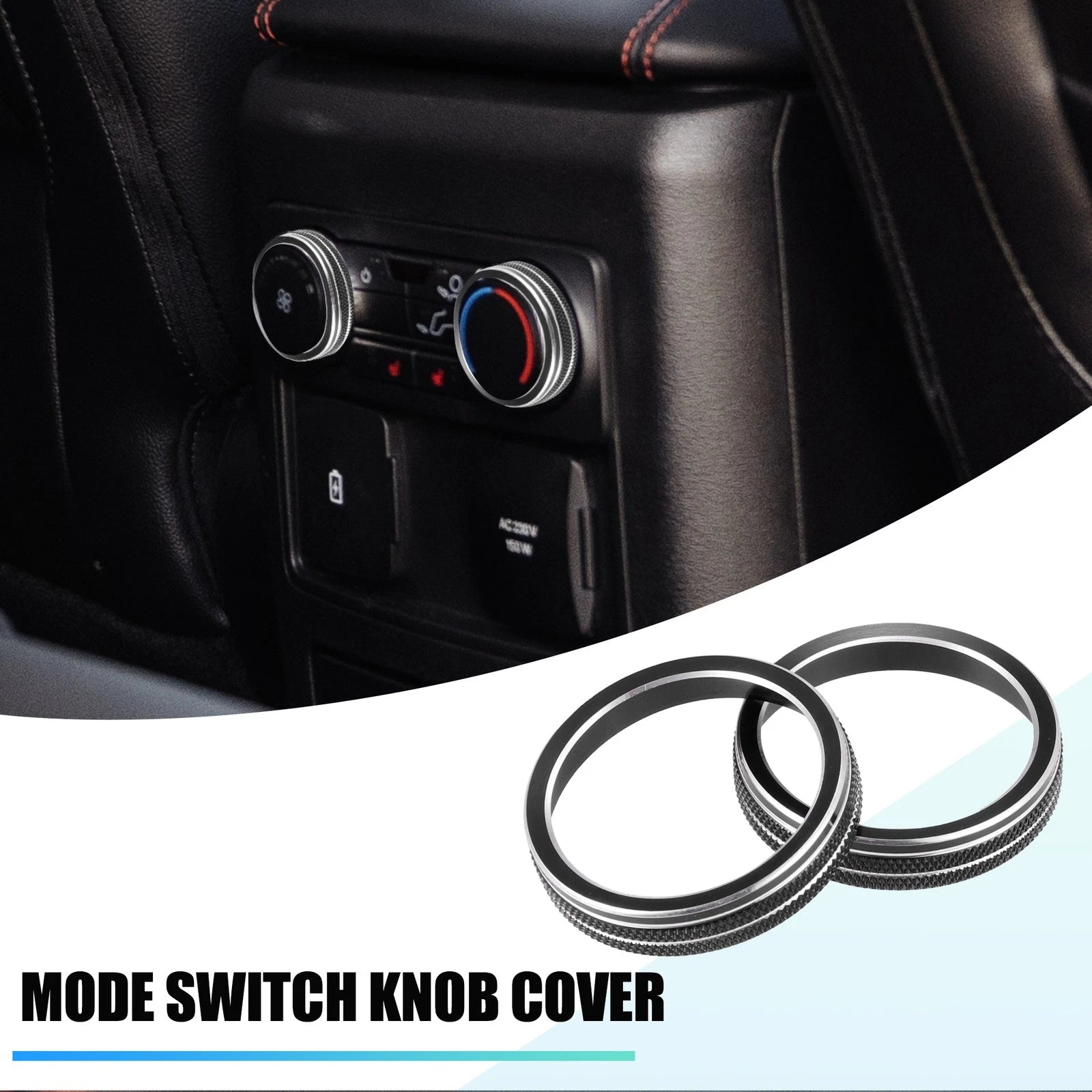2pcs Air Temperature AC Knob Cover Aluminum Alloy for Ford Explorer (2011–2023)