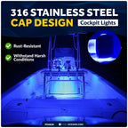 Set of 4 LED Courtesy Lights for Universal Vehicles (1-5/16" Square)