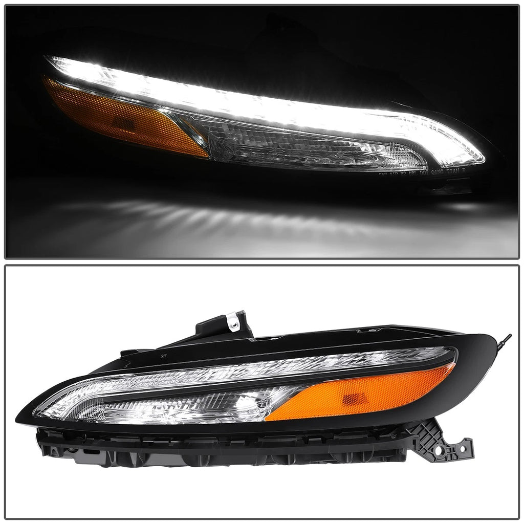 2X Chrome Amber LED DRL Front Turn Signal Lamps for Jeep Cherokee (2014–2018)