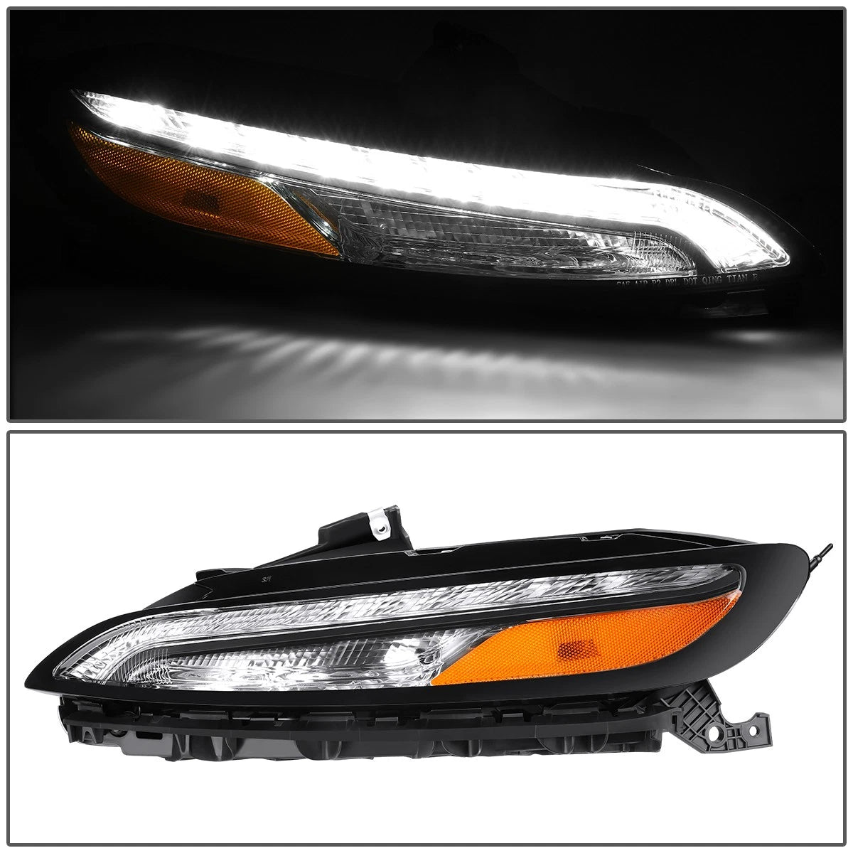 2X Chrome Amber LED DRL Front Turn Signal Lamps for Jeep Cherokee (2014–2018)